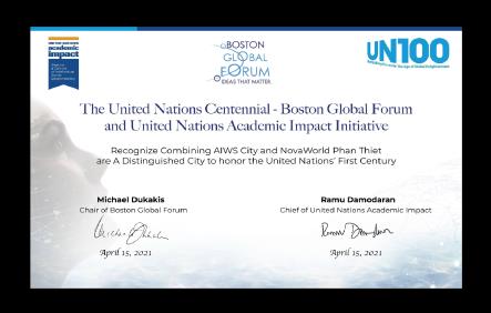 RECOGNIZING COMBINING AIWS CITY AND NOVAWORLD PHAN THIET